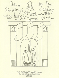 Stockings Were Hung Primitive Christmas Stitchery Embroidery Pattern