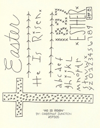 He Is Risen Primitive Christian Easter Stitchery Sampler Pattern