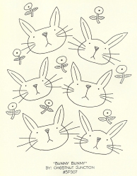 Bunny Bunny Primitive Easter Rabbit Stitchery Sampler Pattern