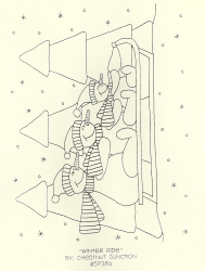 Winter Ride Primitive Snowman and Sled Primitive Stitchery Pattern and e-Pattern
