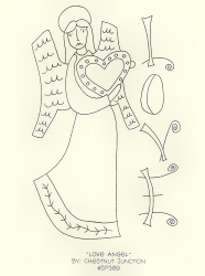 Love Angel Primitive Valentine Stitchery Pattern and e-Pattern