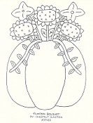 Pumpkin Bouquet Primitive Fall Stitchery Pattern and Primitive e-Pattern